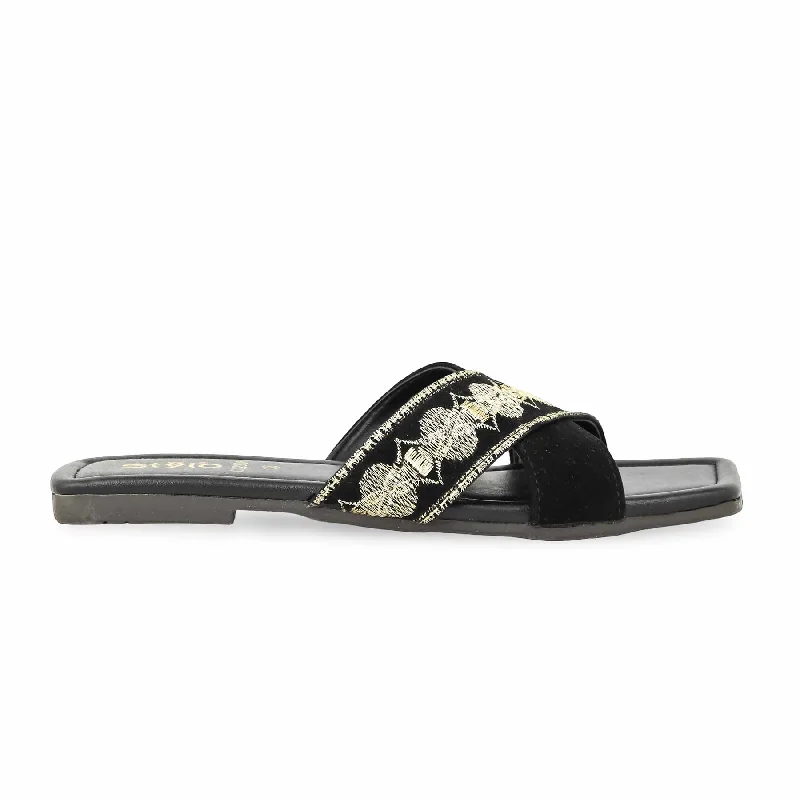 Men's slippers with a memory foam insole Black Casual Slipper CL2006