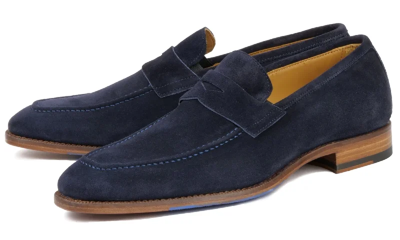 Men's loafers with a cushioned footbed Men's loafers with a cushioned footbed Hampton Penny Loafer Navy Blue Suede Men's loafers with a cushioned footbed Men's loafers with a cushioned footbed Hampton Penny Loafer Navy Blue Suede