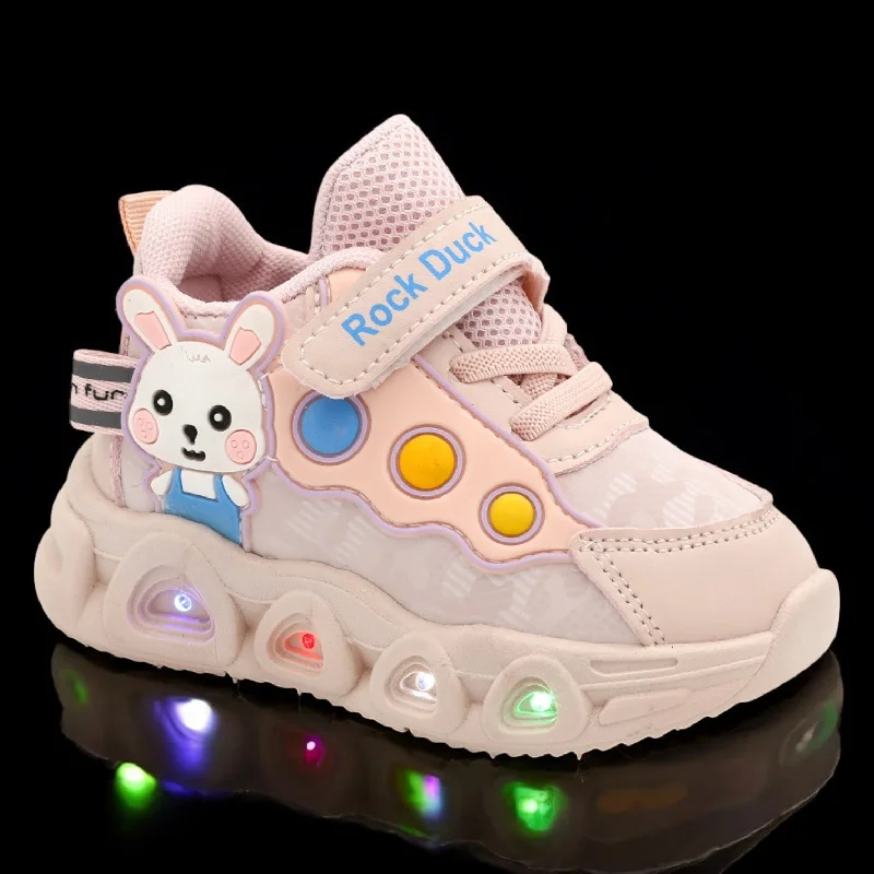 Men's slippers with a memory foam insole Kids bunny lightup