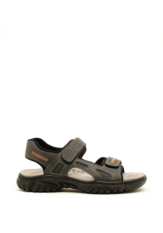 Men's casual shoes with a geometric pattern Rieker Mens Antistress Velcro Sandals, Grey Multi Men's casual shoes with a geometric pattern Rieker Mens Antistress Velcro Sandals, Grey Multi
