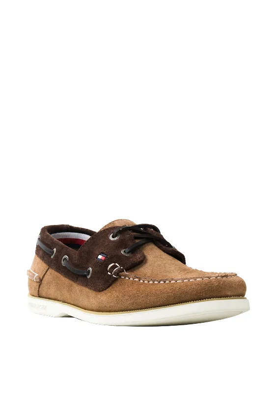 Men's casual shoes with a padded heel for comfort Tommy Hilfiger Mens Suede Boat Shoes, Cocoa Men's casual shoes with a padded heel for comfort Tommy Hilfiger Mens Suede Boat Shoes, Cocoa