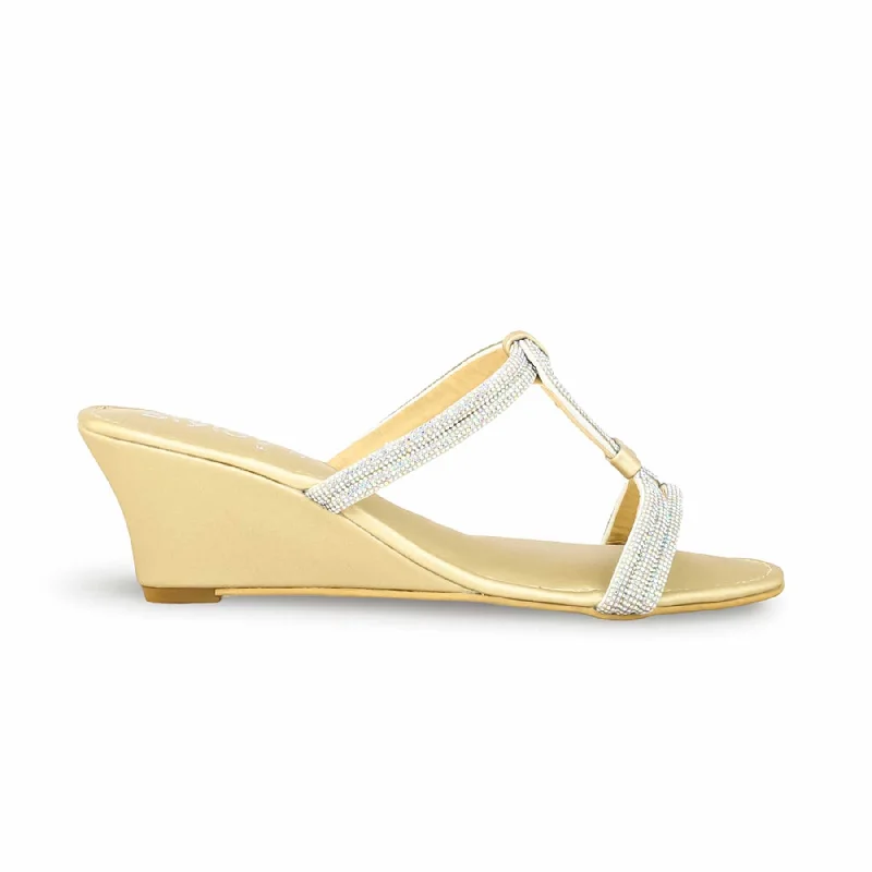 Men's slippers with a pointed toe for a stylish appearance Golden Wedge Heel Slipper FN7914 Men's slippers with a pointed toe for a stylish appearance Golden Wedge Heel Slipper FN7914