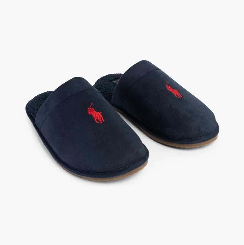 Men's slippers with a shock - absorbing midsole Polo Ralph Lauren KLARENCE Mens Mule Slippers Navy Micro