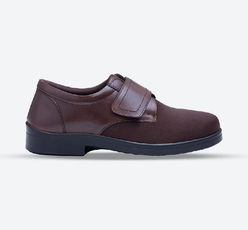 Men's casual shoes with a padded heel for comfort Mens Wide Fit Tredd Well Benjamin Velcro Soft Stretch Shoes - Brown Men's casual shoes with a padded heel for comfort Mens Wide Fit Tredd Well Benjamin Velcro Soft Stretch Shoes - Brown
