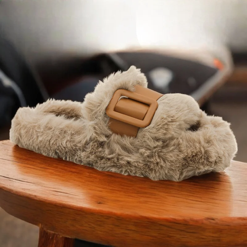 Men's slippers with a breathable fabric upper Alfita fur slipper
