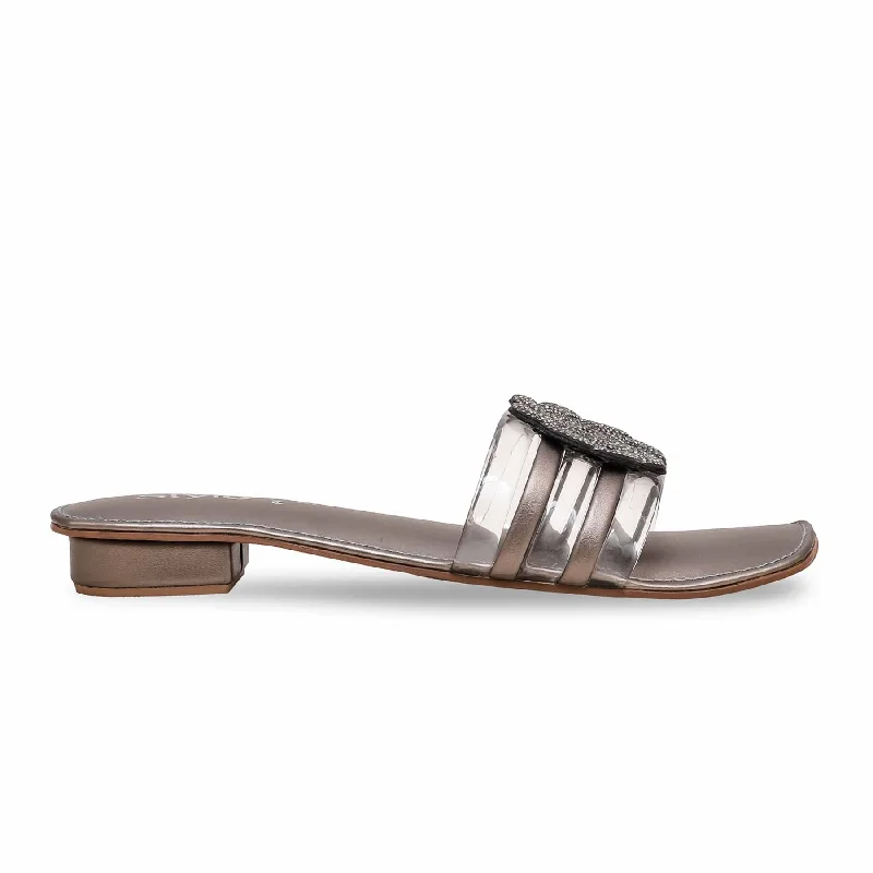 Men's slippers with a logo patch on the side Grey Fancy Slipper FN7872