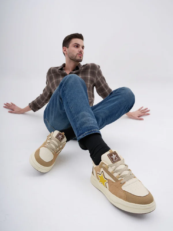 Men's casual shoes with a soft insole for cushioning Men Beige Colorblocked Mid Top Breathable Lace-Up Sneaker Shoes|Memory Cushion Casual Shoes|Chunky Streetwear Fashion Sneakers Men's casual shoes with a soft insole for cushioning Men Beige Colorblocked Mid Top Breathable Lace-Up Sneaker Shoes|Memory Cushion Casual Shoes|Chunky Streetwear Fashion Sneakers