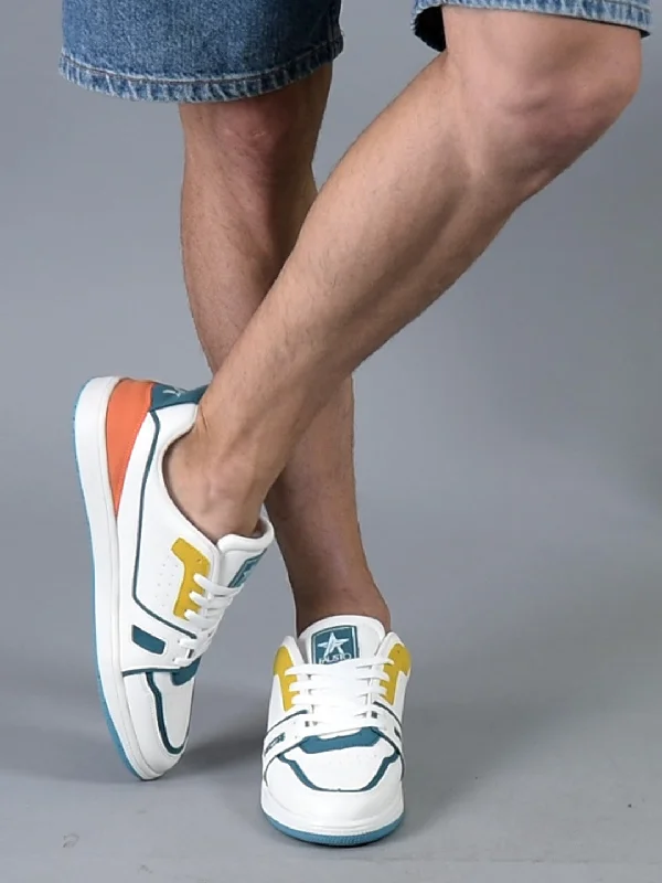 Men's casual shoes with a floral print for a unique style Men White Colorblocked Memory Cushion Insole Lace-Up Low Top Sneakers|Classic Comfortable Sneakers Men's casual shoes with a floral print for a unique style Men White Colorblocked Memory Cushion Insole Lace-Up Low Top Sneakers|Classic Comfortable Sneakers