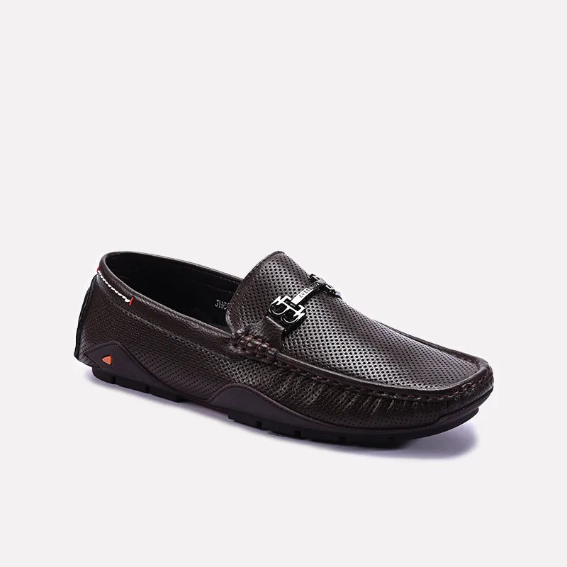 Men's loafers with a low - heeled design Men's loafers with a low - heeled design Brown Loafer Shoes 0130962