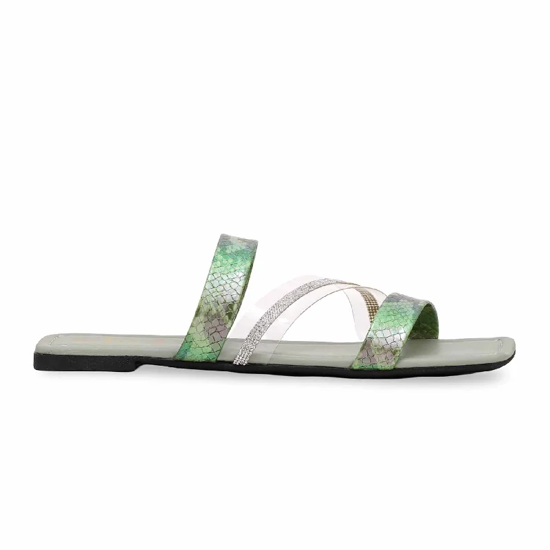 Men's slippers with a Velcro closure for easy on and off Green Formal Slipper FR8225 Men's slippers with a Velcro closure for easy on and off Green Formal Slipper FR8225