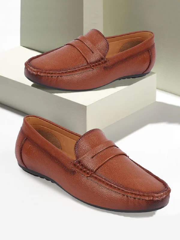 Men's casual shoes with a padded heel for comfort Men Tan Hand Stitched Textured Design Casual Slip On Moccasins and Loafers Men's casual shoes with a padded heel for comfort Men Tan Hand Stitched Textured Design Casual Slip On Moccasins and Loafers