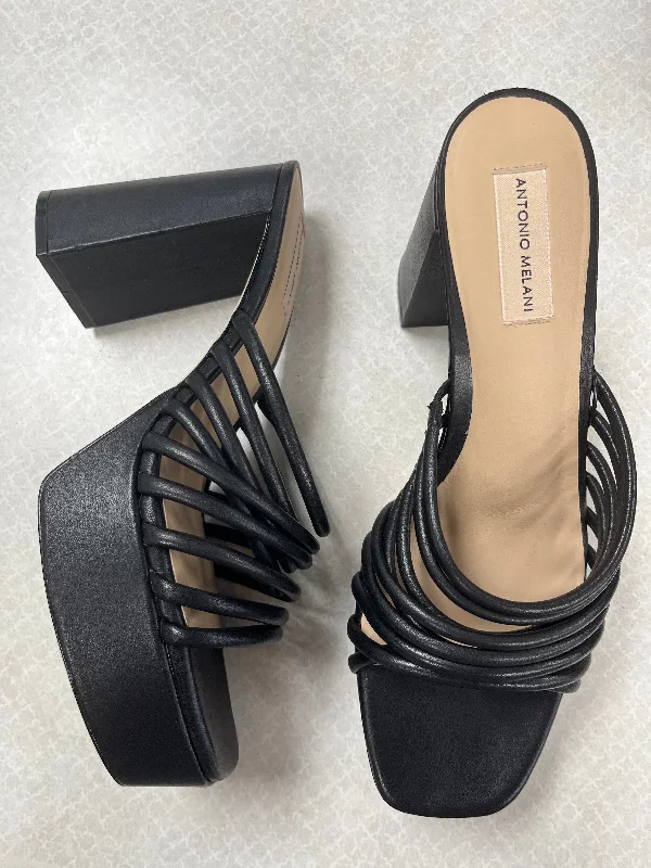 Men's sandals with a stretchy strap for a better fit Men's sandals with a stretchy strap for a better fit Sandals Heels Block By Antonio Melani In Black, Size: 11 Men's sandals with a stretchy strap for a better fit Men's sandals with a stretchy strap for a better fit Sandals Heels Block By Antonio Melani In Black, Size: 11