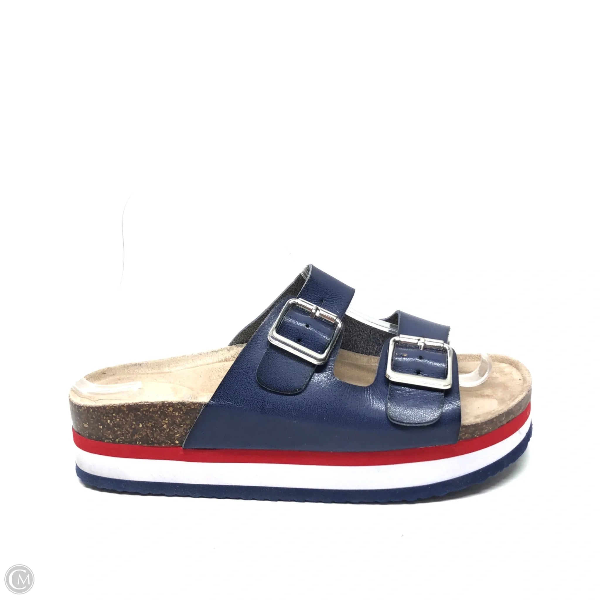 Men's sandals with a perforated leather upper for ventilation Men's sandals with a perforated leather upper for ventilation Sandals Heels Platform By Madden Girl In Blue & Red & White, Size: 6.5 Men's sandals with a perforated leather upper for ventilation Men's sandals with a perforated leather upper for ventilation Sandals Heels Platform By Madden Girl In Blue & Red & White, Size: 6.5