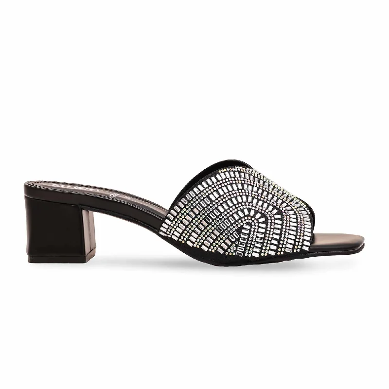 Men's slippers with a breathable fabric upper Black Fancy Slipper FN7884