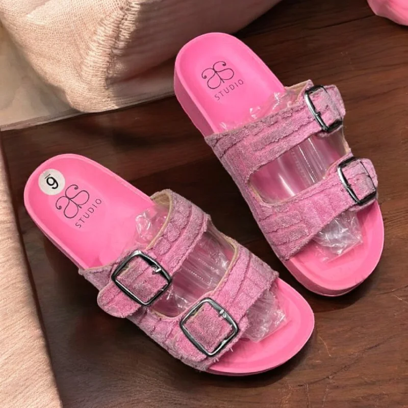 Men's slippers with a breathable fabric upper 2 strap slipper