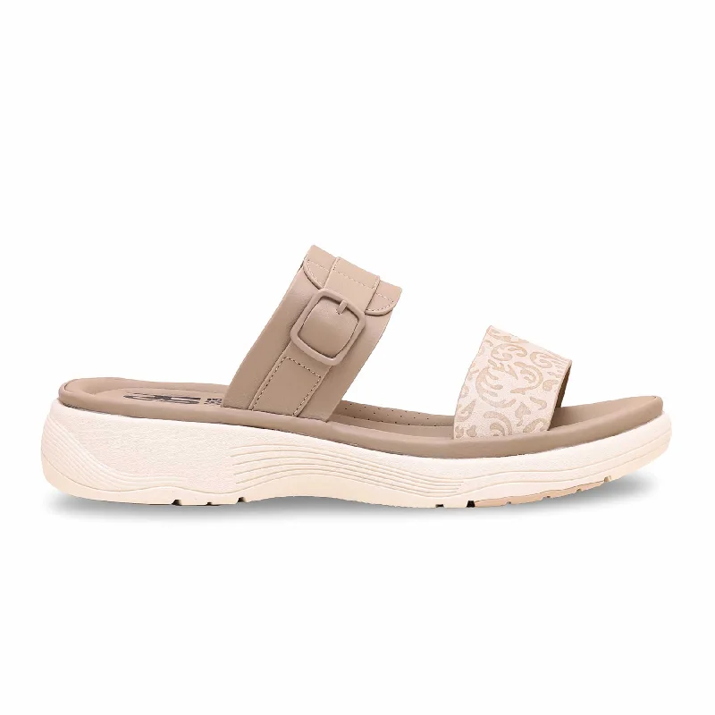 Men's slippers in a warm color like red or brown Beige Formal Slipper PU0358