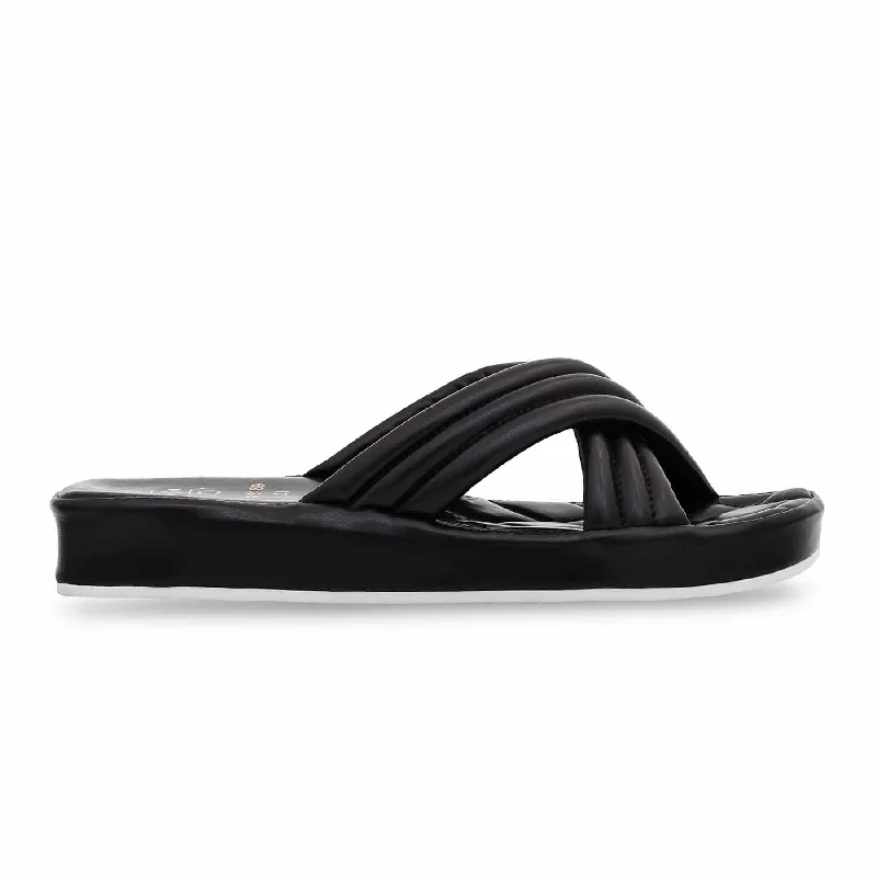 Men's slippers with a padded footbed for all - day comfort Black Formal Slipper FR8189