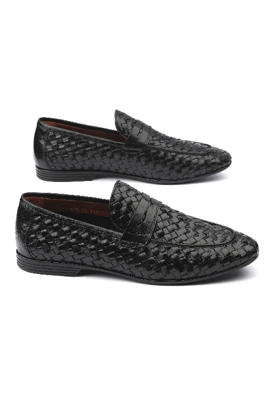 Men's loafers with a smooth leather finish Men's loafers with a smooth leather finish LOGO 10035 BKW