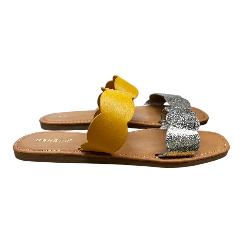 Men's sandals with a contrast stitching detail Men's sandals with a contrast stitching detail Sandals Flats By Bamboo In Yellow, Size:7 Men's sandals with a contrast stitching detail Men's sandals with a contrast stitching detail Sandals Flats By Bamboo In Yellow, Size:7