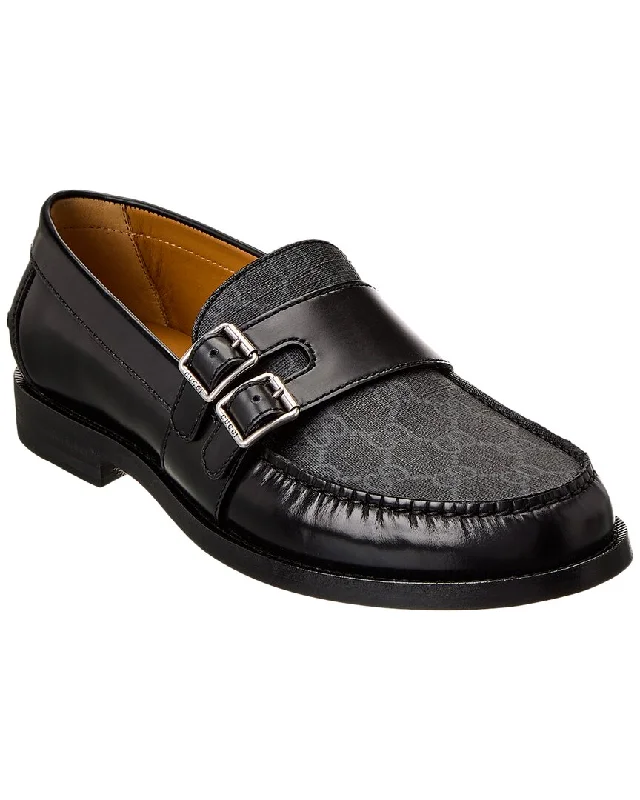 Men's loafers with a smooth leather finish Men's loafers with a smooth leather finish Gucci GG Buckle GG Supreme Canvas & Leather Loafer Men's loafers with a smooth leather finish Men's loafers with a smooth leather finish Gucci GG Buckle GG Supreme Canvas & Leather Loafer