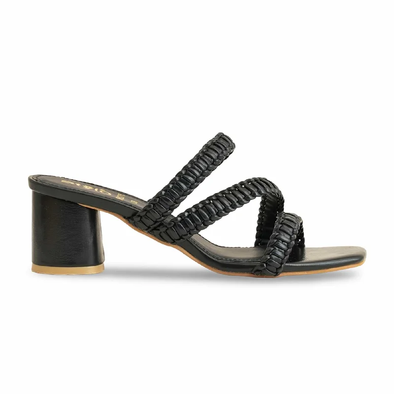 Men's slippers with a leather sole for a classic look Black Formal Slipper For Ladies FR8276