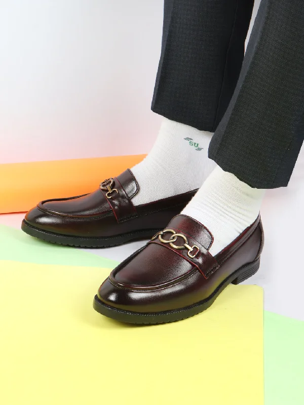 Men's casual shoes with a low - profile design Men Cherry Wedding Party Genuine Leather Buckle Slip On Loafer Shoes Men's casual shoes with a low - profile design Men Cherry Wedding Party Genuine Leather Buckle Slip On Loafer Shoes
