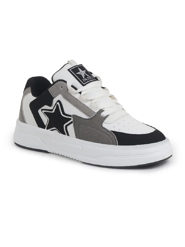 Men's casual shoes with a padded heel for comfort Men White Colorblocked Mid Top Breathable Lace-Up Sneaker Shoes|Memory Cushion Casual Shoes|Chunky Streetwear Fashion Sneakers Men's casual shoes with a padded heel for comfort Men White Colorblocked Mid Top Breathable Lace-Up Sneaker Shoes|Memory Cushion Casual Shoes|Chunky Streetwear Fashion Sneakers
