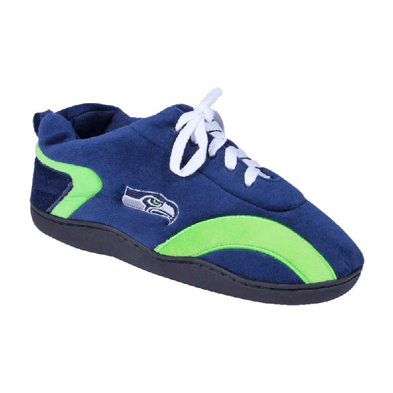 Men's slippers in a warm color like red or brown Seattle Seahawks All Around