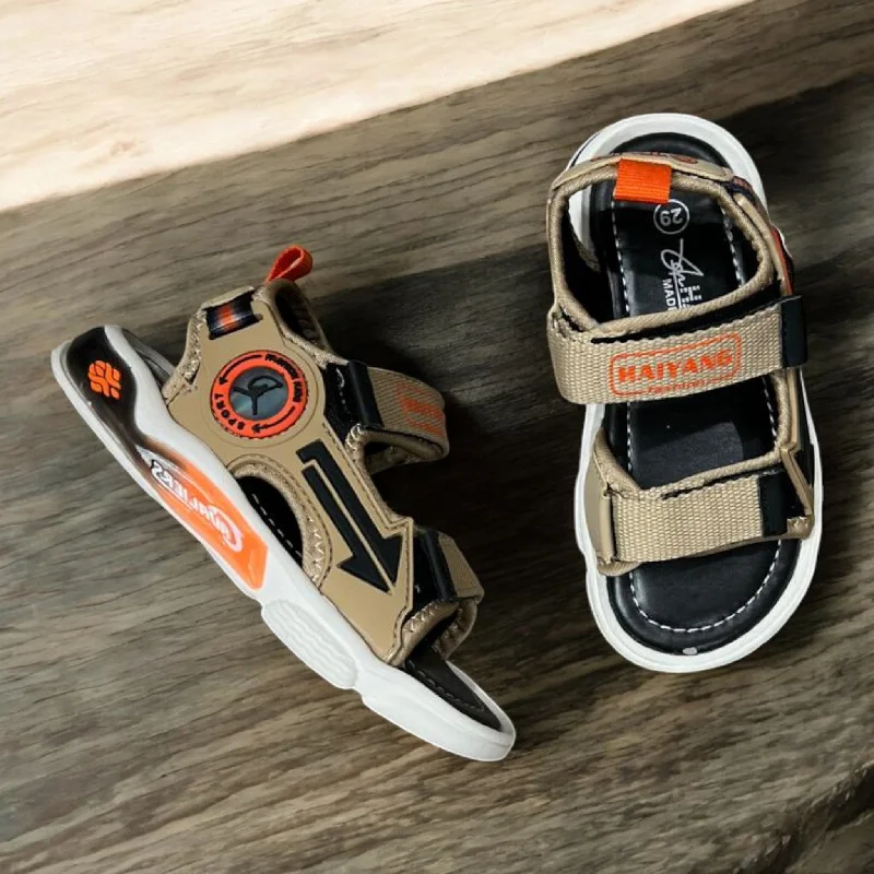 Men's slippers with a removable insole for cleaning Kids brown sandal
