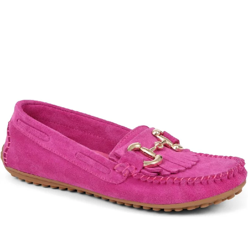 Men's casual shoes with a geometric pattern Giustina Suede Buckle Moccasins - GIUSTINA / 323 917 Men's casual shoes with a geometric pattern Giustina Suede Buckle Moccasins - GIUSTINA / 323 917