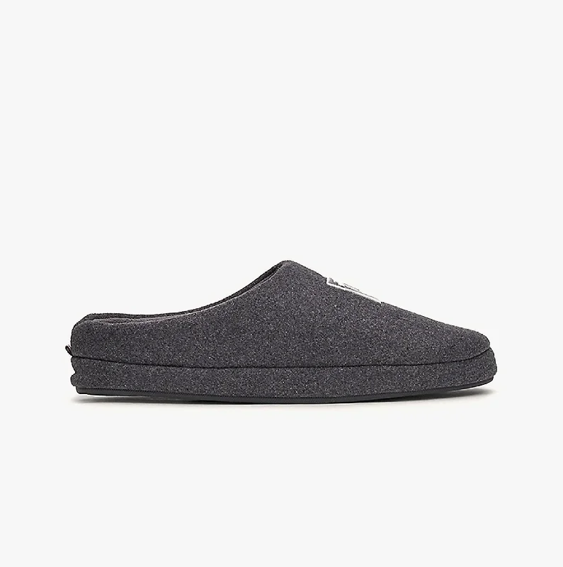 Men's slippers with a stretchy side panel for a better fit Tommy Hilfiger FLAG WARM FELT HOUSE Mens Mule Slippers Dark Ash