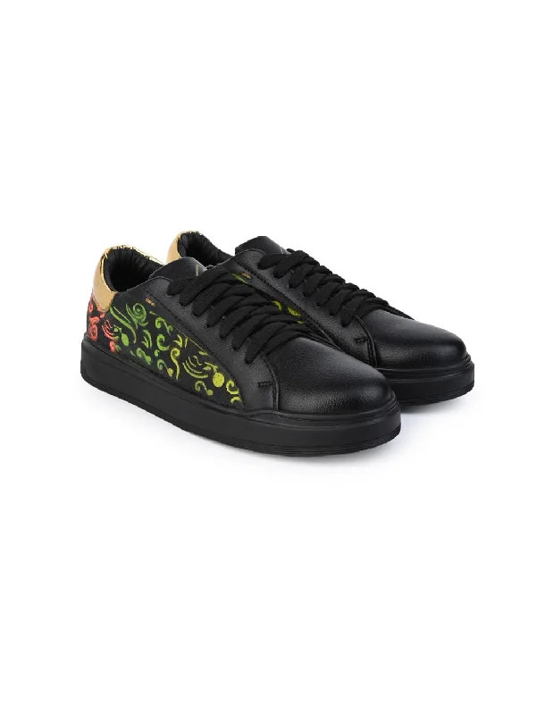 Men's casual shoes with a metallic trim Alberto Torresi Black Lightweight Stylish Sneakers Men's casual shoes with a metallic trim Alberto Torresi Black Lightweight Stylish Sneakers