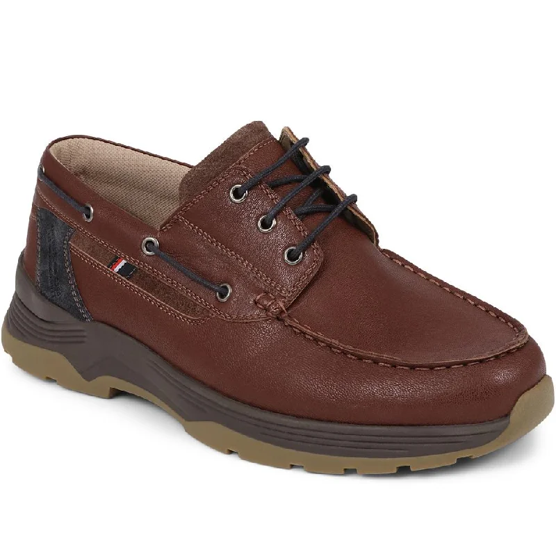 Men's casual shoes with a padded heel for comfort Frank Leather Boat Shoe - FRANK / 325 169 Men's casual shoes with a padded heel for comfort Frank Leather Boat Shoe - FRANK / 325 169