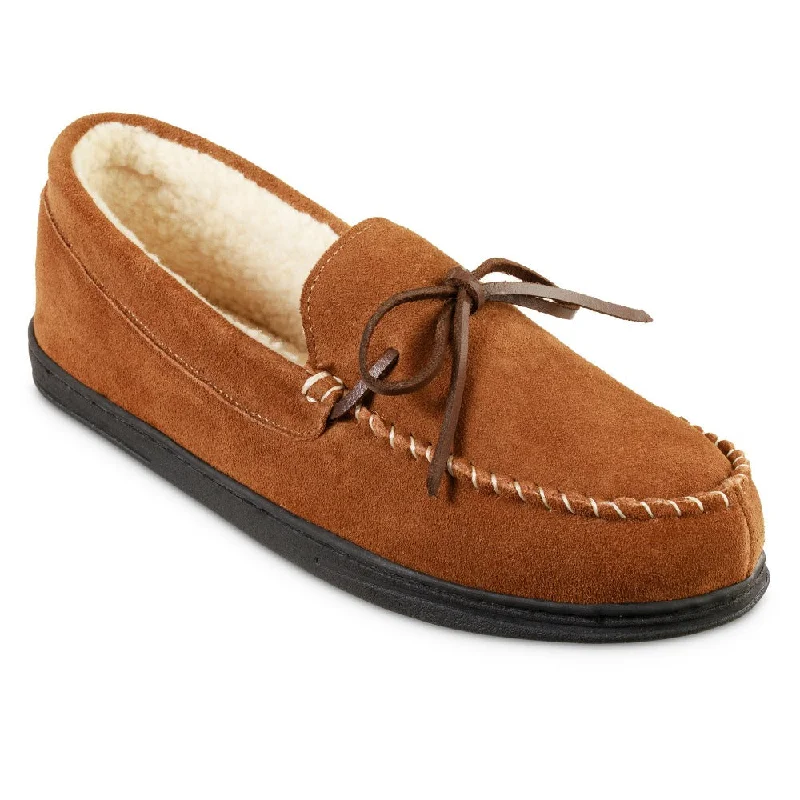 Men's slippers with a Velcro closure for easy on and off Men's Genuine Suede Moccasin Slippers Men's slippers with a Velcro closure for easy on and off Men's Genuine Suede Moccasin Slippers