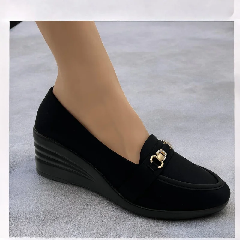 Men's slippers with a padded collar for comfort M0546 silk wedge
