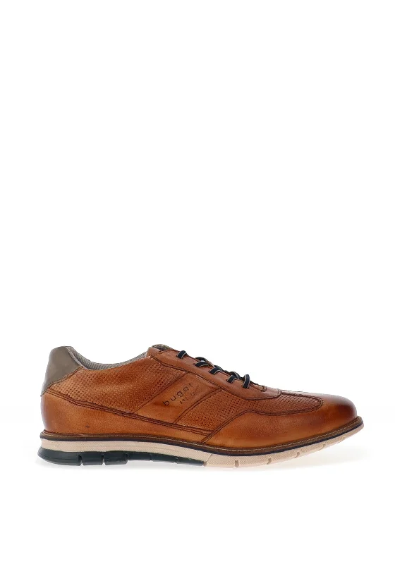 Men's casual shoes with a thick sole for added height Bugatti Leather Smart Casual Laced Shoes, Cognac Men's casual shoes with a thick sole for added height Bugatti Leather Smart Casual Laced Shoes, Cognac