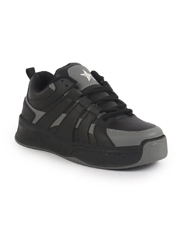 Men's casual shoes with a thick sole for added height Men Grey/Black Colorblocked Lace Up Sneakers| Sports Running Shoes|Anti-Skid Phylon Sole|Lace-Up Athleisure Shoes|Walking Shoes Men's casual shoes with a thick sole for added height Men Grey/Black Colorblocked Lace Up Sneakers| Sports Running Shoes|Anti-Skid Phylon Sole|Lace-Up Athleisure Shoes|Walking Shoes