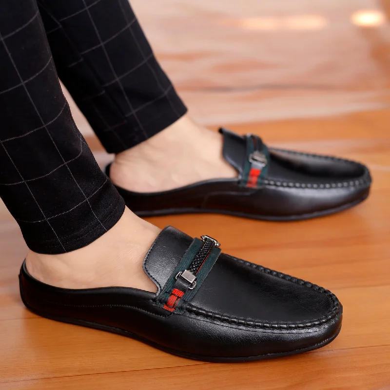 Men's casual shoes with a logo patch on the tongue Bacca Bucci JAMBOREE Fashion Mules/Clogs/Backless Loafers for Party/Travel/Office Men's casual shoes with a logo patch on the tongue Bacca Bucci JAMBOREE Fashion Mules/Clogs/Backless Loafers for Party/Travel/Office