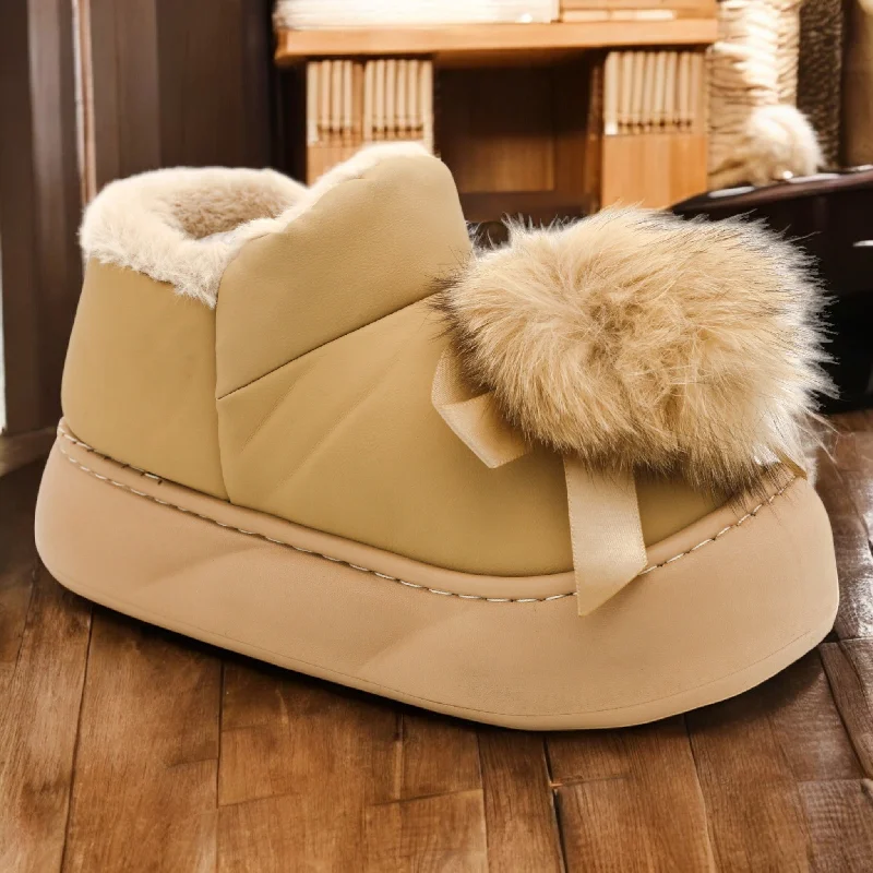 Men's slippers with a removable insole for cleaning Warm fur shoes