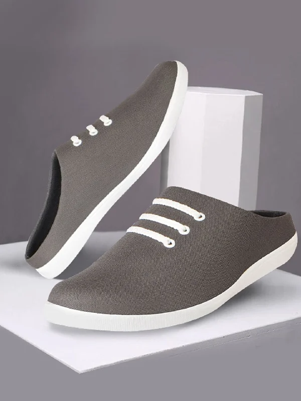 Men's casual shoes with a logo patch on the tongue Men Grey Casual Canvas Slip-On Shoes Men's casual shoes with a logo patch on the tongue Men Grey Casual Canvas Slip-On Shoes