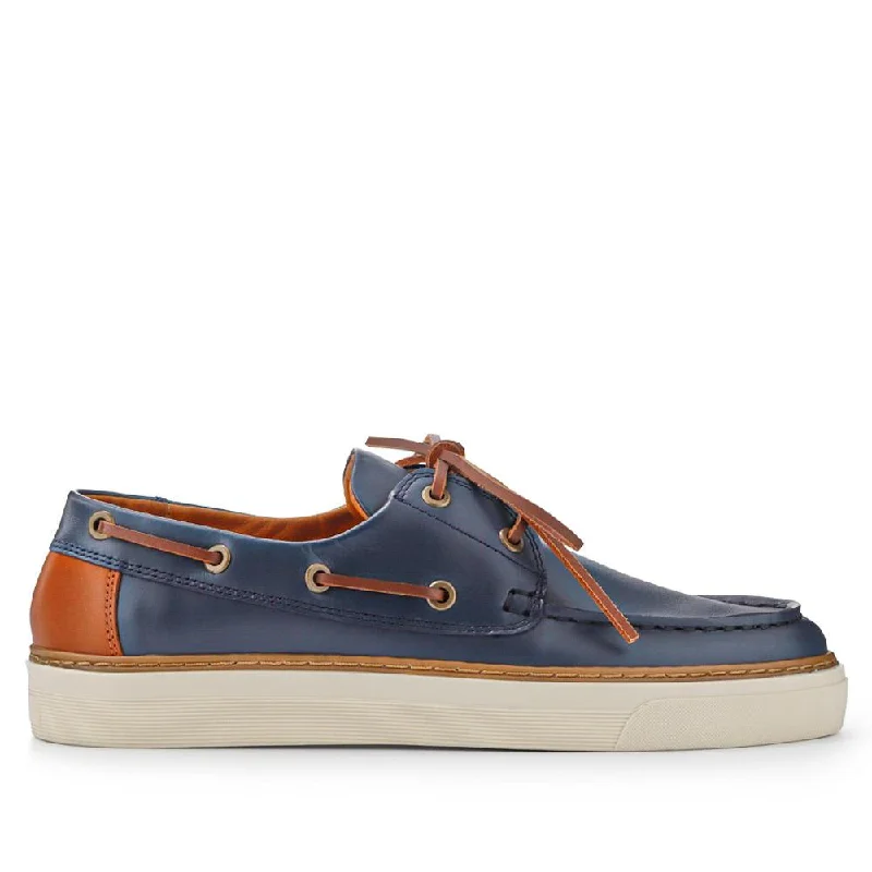 Men's casual sneakers with a mesh upper Rhodes Leather Boat Shoes - RHODES / 327 429 Men's casual sneakers with a mesh upper Rhodes Leather Boat Shoes - RHODES / 327 429