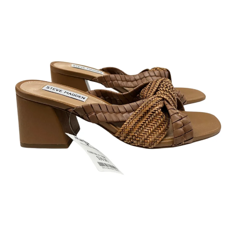 Men's sandals with a cushioned footbed Men's sandals with a cushioned footbed Sandals Heels Block By Steve Madden In Brown, Size:7.5 Men's sandals with a cushioned footbed Men's sandals with a cushioned footbed Sandals Heels Block By Steve Madden In Brown, Size:7.5
