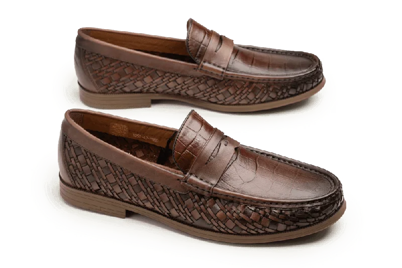 Men's loafers with a cushioned footbed Men's loafers with a cushioned footbed LOGO 1051 BRW