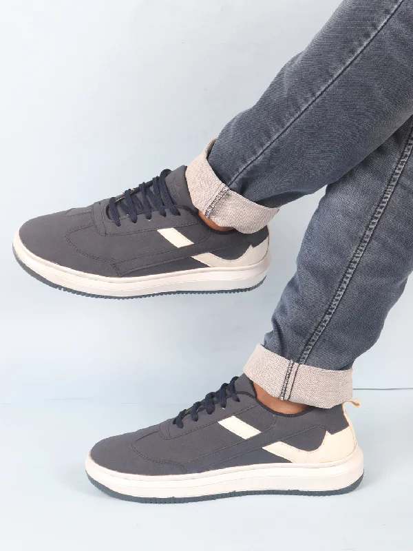 Men's casual shoes with a floral print for a unique style Men Navy Lace Up White Stripped Trendy All Day Comfortable Lightweight Sneakers Casual Shoes