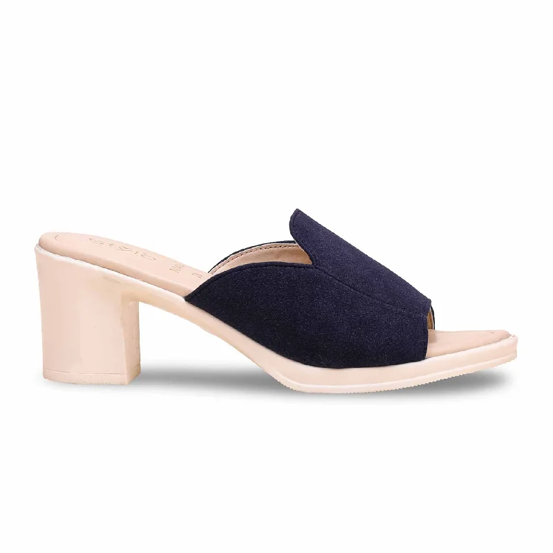 Men's slippers with a leather sole for a classic look Blue Formal Slipper PU0414
