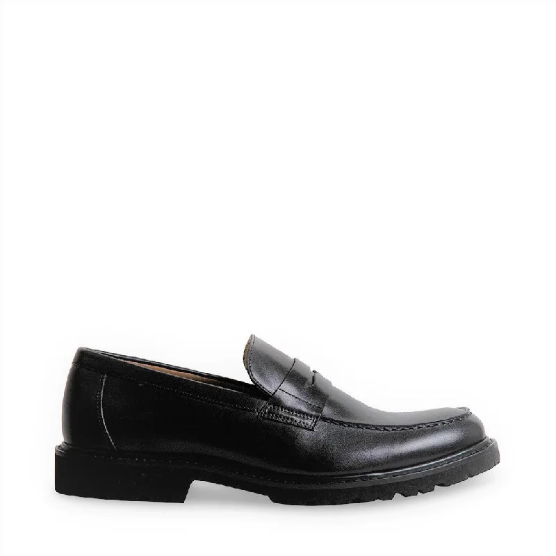 Men's loafers with a cushioned footbed Men's loafers with a cushioned footbed KAYVONN BLACK LEATHER Men's loafers with a cushioned footbed Men's loafers with a cushioned footbed KAYVONN BLACK LEATHER
