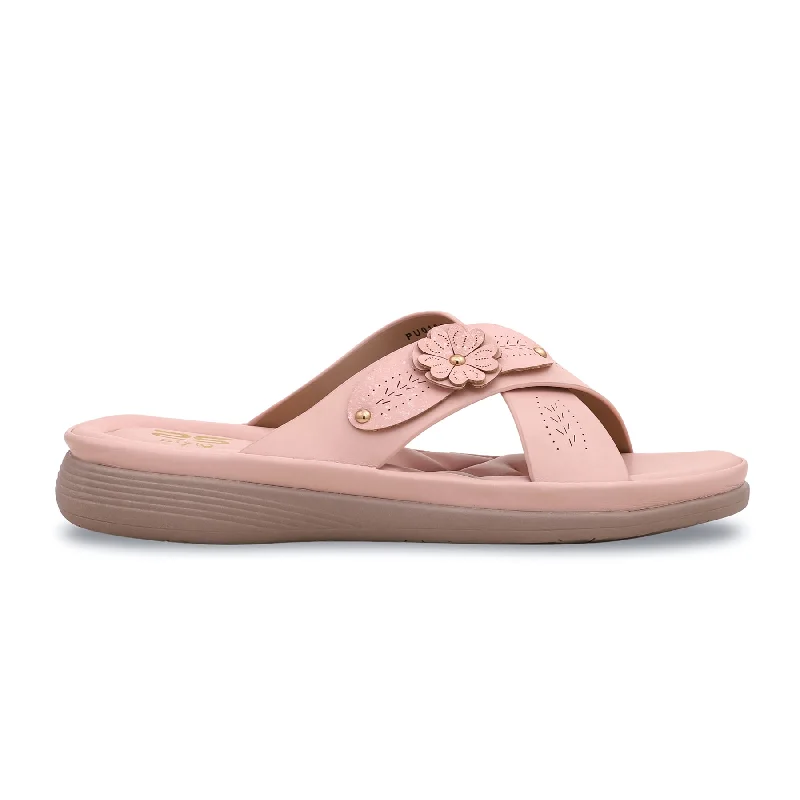 Men's slippers with a padded collar for comfort Pink Formal Slipper PU0104