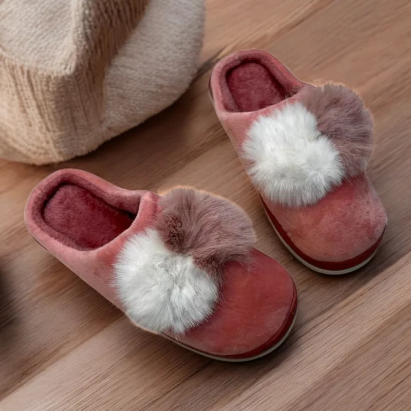 Men's slippers with a padded collar for comfort Fur half shoes