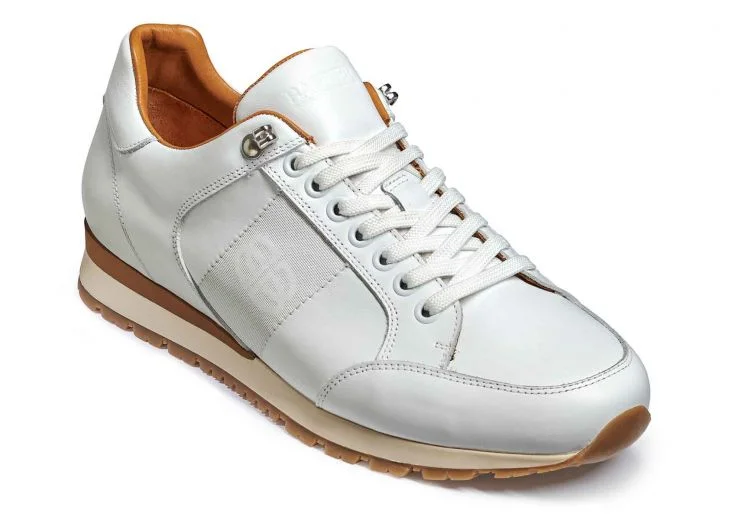 Men's casual shoes with a metallic trim Barker Seb Sneakers -  White Calf