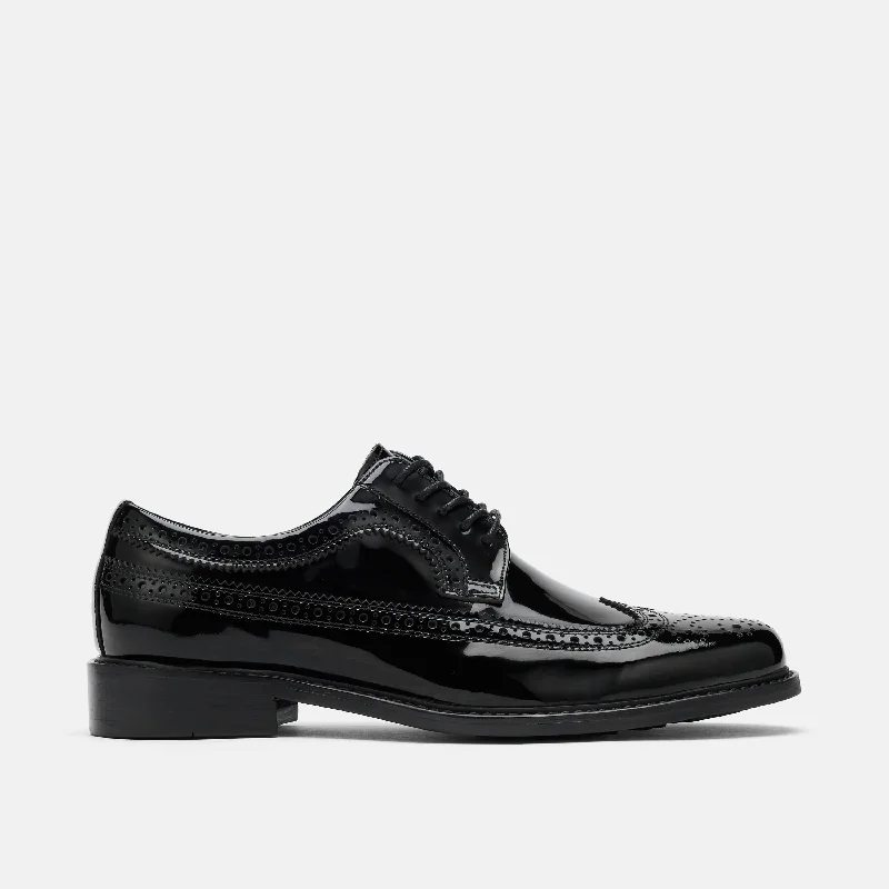 Men's leather formal Oxford shoes with a cap toe Men's leather formal Oxford shoes with a cap toe Alistair Black Patent Leather Longwings Men's leather formal Oxford shoes with a cap toe Men's leather formal Oxford shoes with a cap toe Alistair Black Patent Leather Longwings
